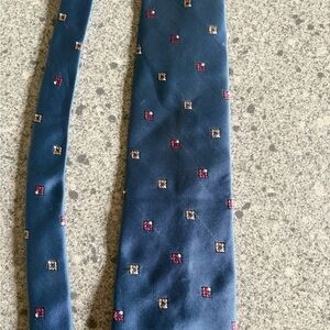 Wembley Navy Tie with Red and Gold Accents